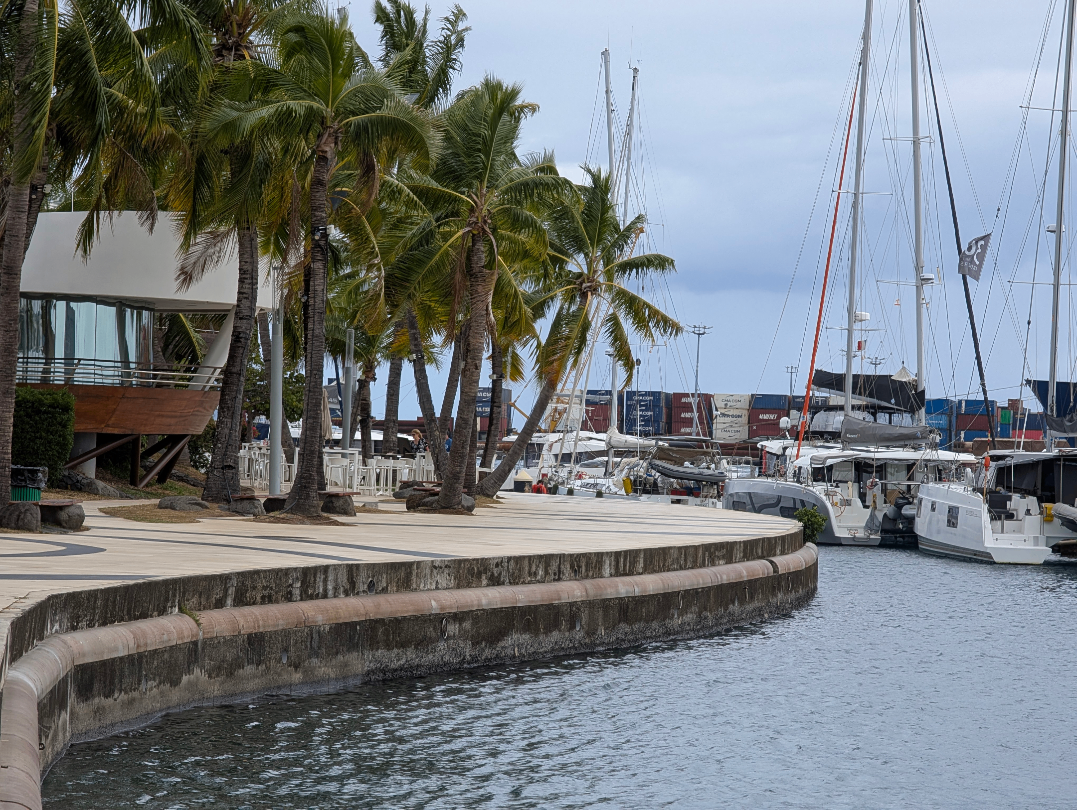 papeete harbor waterfront underground carpark building near meherio bar