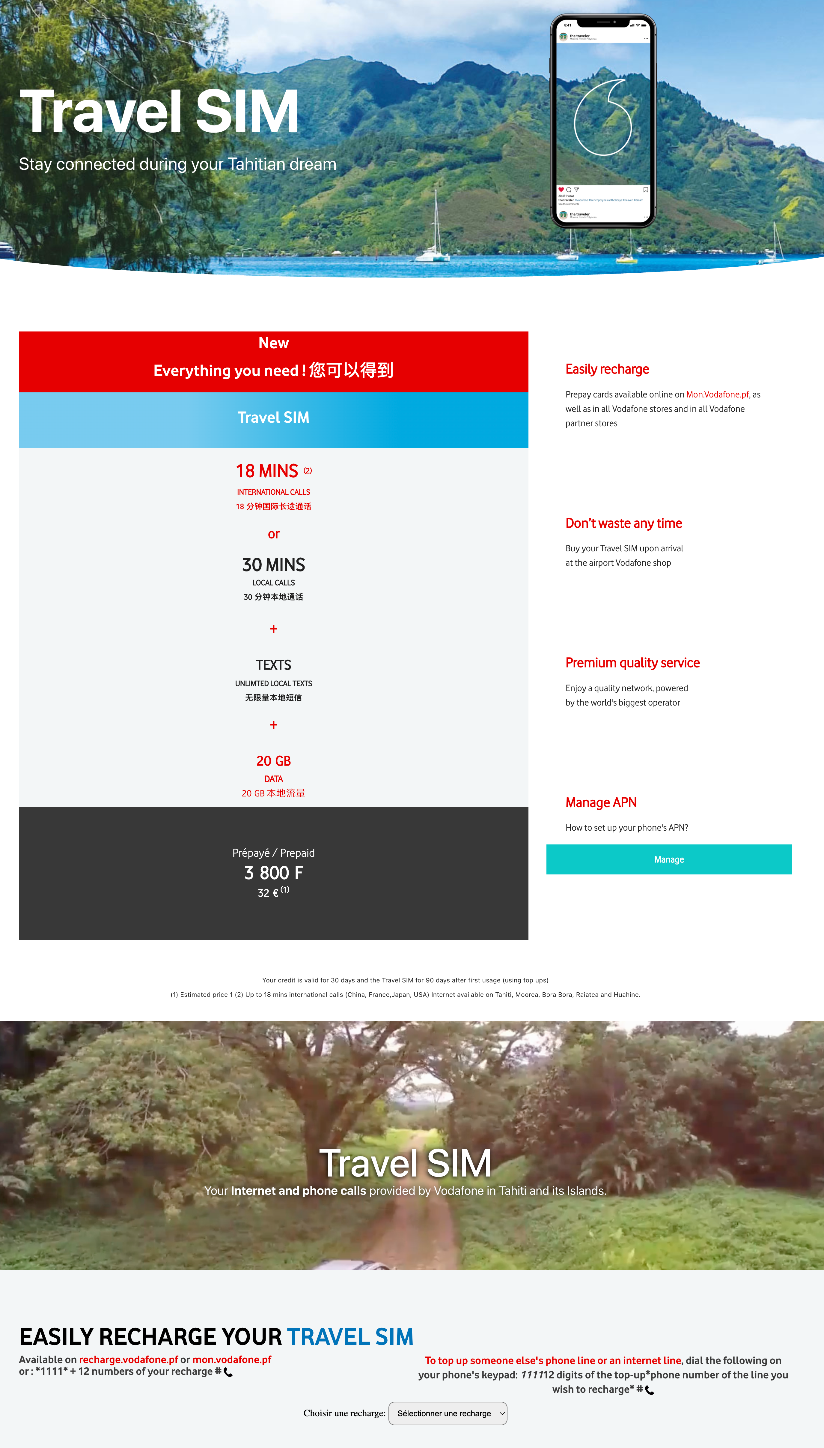 vodafone travel sim 64 NZD prepaid